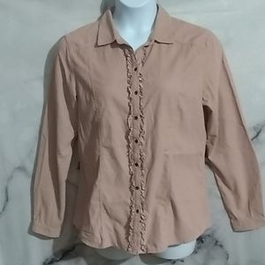 Eddie Bauer ruffle button top